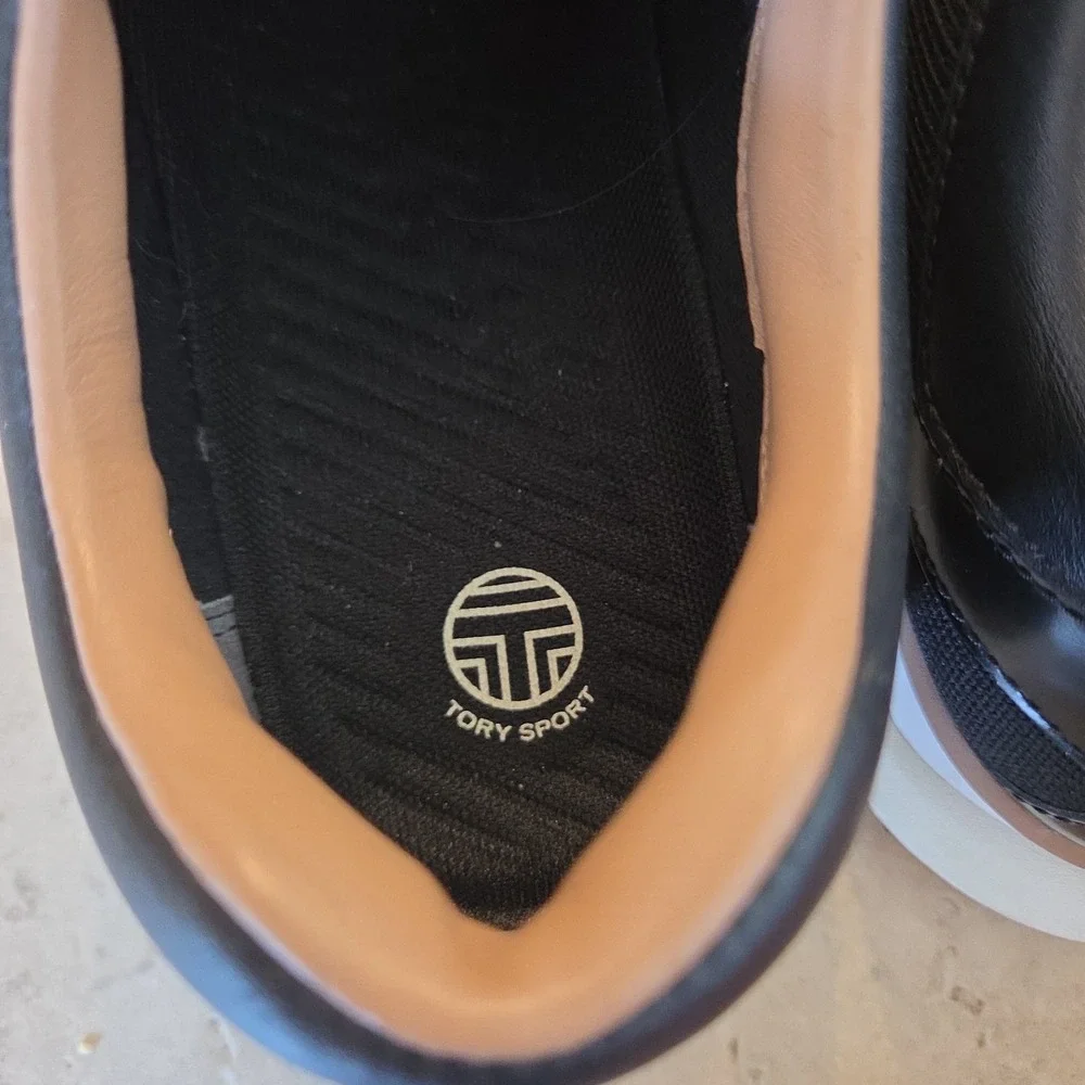 Tory Burch Sport bubble lace up Sneakers Black White Size 10.5